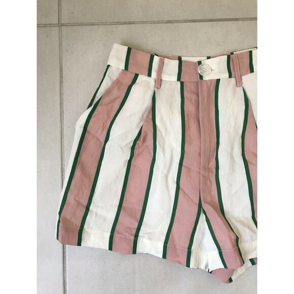 Anthropologie Elevenses Multicolor High Waist Striped Shorts - Picture 2 of 8